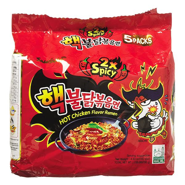 Lốc 5 Mì Khô Gà Cực Cay Samyang Gói 140G