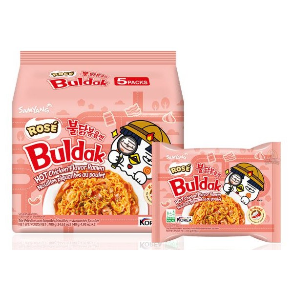 Lốc 5 Mì Khô Gà Cay Samyang Rose Gói 140G