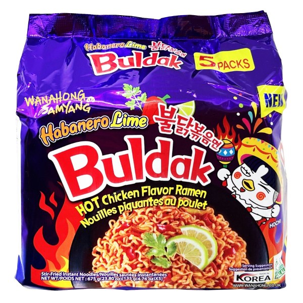 Lốc 5 Mì Khô Gà Cay Samyang Chua Cay Gói 135G