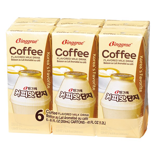 Lốc 6 Sữa Tiệt Trùng Binggrae Vị Cà Phê 200Ml