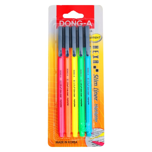Lô 5 Bút Dạ Quang Dong-A Hexa Slim Liner