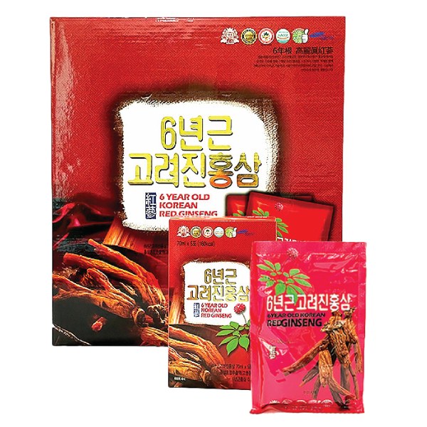Nước Hồng Sâm 6 Năm Tuổi Hộp 30 Gói 70Ml