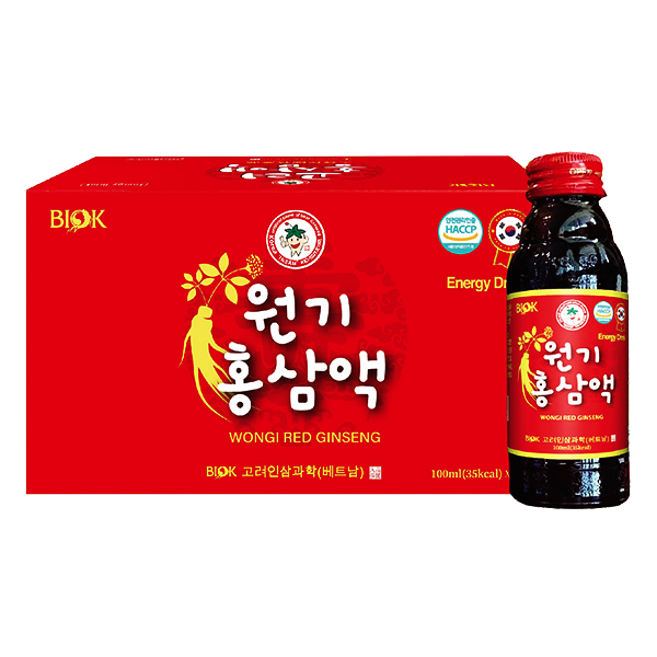 Nước Hồng Sâm Biok Hộp 10 Chai*100Ml