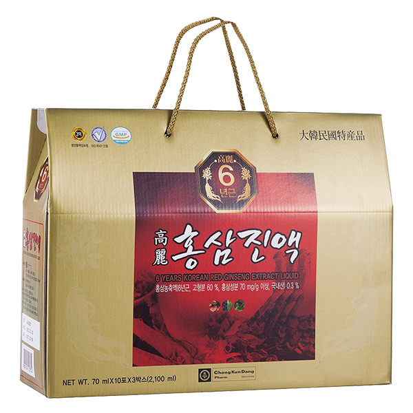 Hộp Quà Nước Hồng Sâm 6 Năm Tuổi Hàn Quốc 30Gói*70Ml