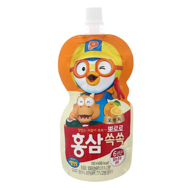 Nước Trái Cây Pororo Hồng Sâm Cam Túi 100Ml