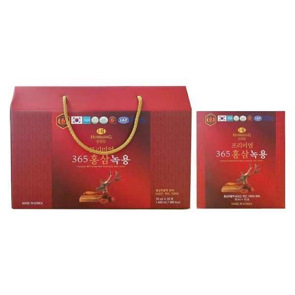 Nước Hồng Sâm HKJ 365 Nhung Hươu Hộp 20 Gói 70Ml