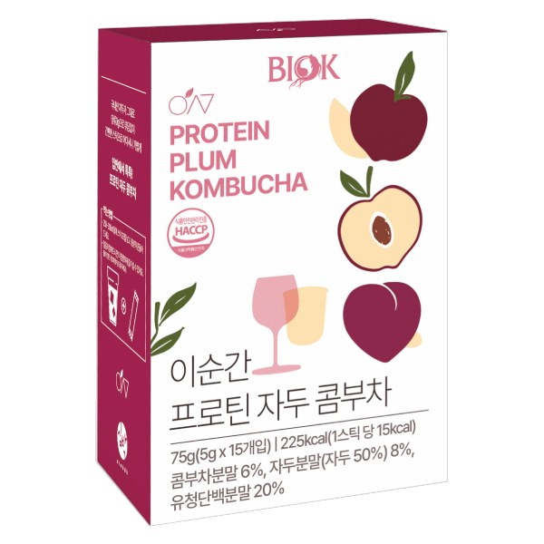 Trà Kombucha Protein Biok Mận Hộp 15 Gói*5G