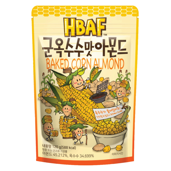 Hạt Hạnh Nhân HBAF Và Bắp Nướng 120G