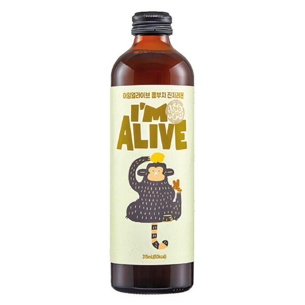 Trà Kombucha Alive Chanh Gừng Chai 315Ml