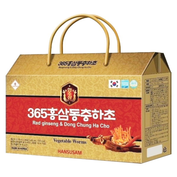 Nước Chiết Xuất Hồng Sâm Đông Trùng Hạ Thảo Hansusam Hộp 20 Gói*70Ml