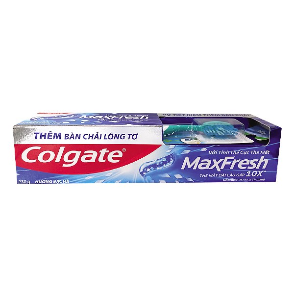 Bộ Đôi Bàn Chải Đánh Răng Và Kem Đánh Răng Colgate Maxfresh Bạc Hà 225G