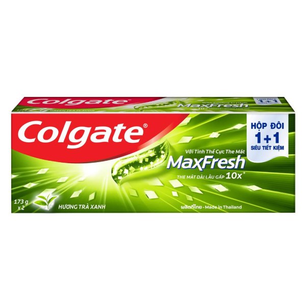 Bộ 2 Kem Đánh Răng Colgate Maxfresh Trà Xanh 173G