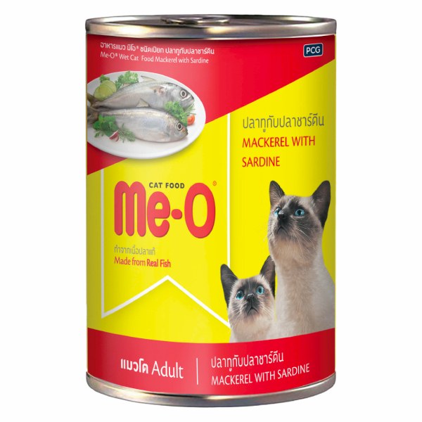 Thức Ăn Mèo Trưởng Thành Me-O Pate Cá Thu & Mòi Lon 400G