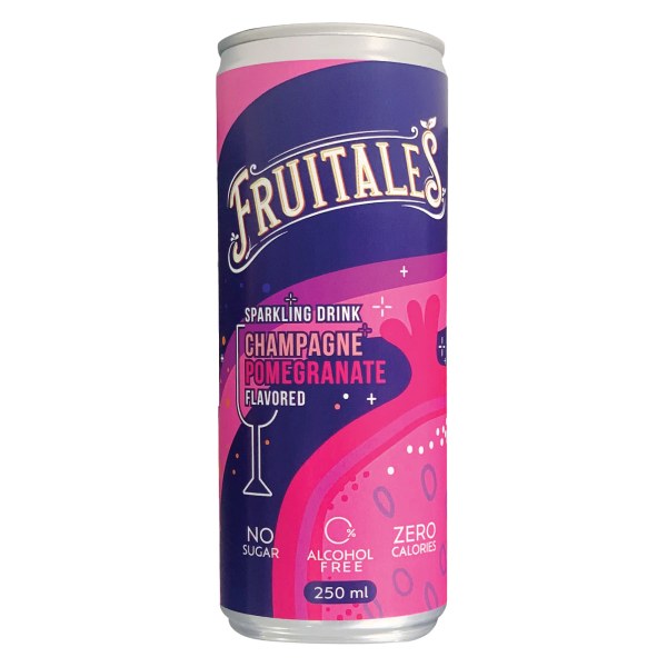 Nước Trái Cây Có Ga Fruitales Không Đường Champagne Lựu Đỏ Lon 250Ml