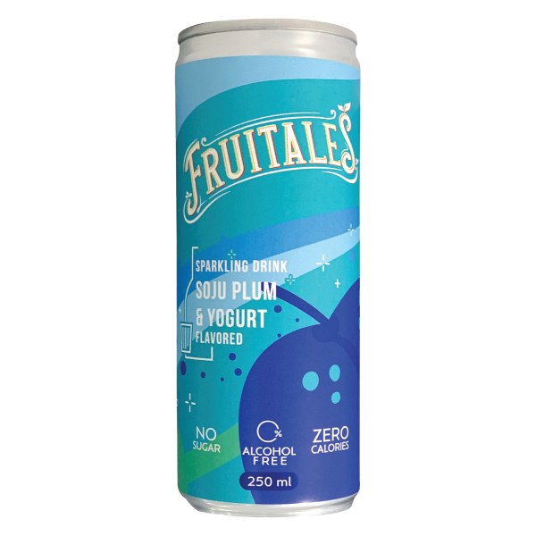 Nước Trái Cây Có Ga Fruitales Không Đường Soju Mận Yogurt Lon 250Ml