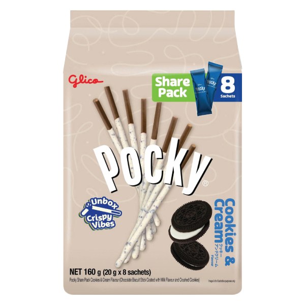 Bánh Que Pocky Kem Cookies & Cream Gói 160G