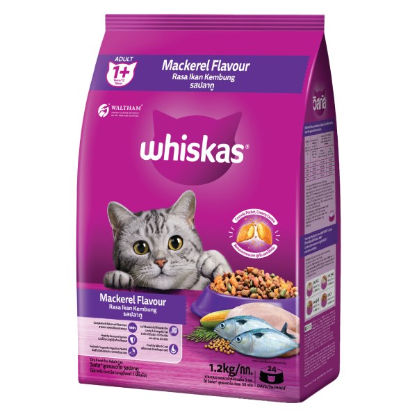 Thức Ăn Mèo Trưởng Thành Whiskas Vị Cá Thu Túi 1.2Kg