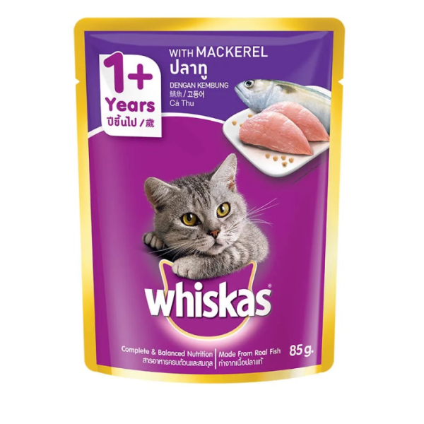Thức Ăn Mèo Tuổi 1+ Whiskas Vị Cá Thu Túi 80G