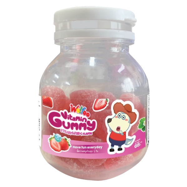 Kẹo Dẻo Wolfoo Hương Dâu Hũ 68G