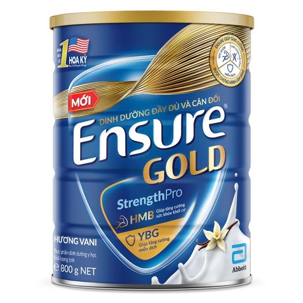 Sữa Bột Ensure Gold StrengthPro Vani Hộp Thiếc 800G