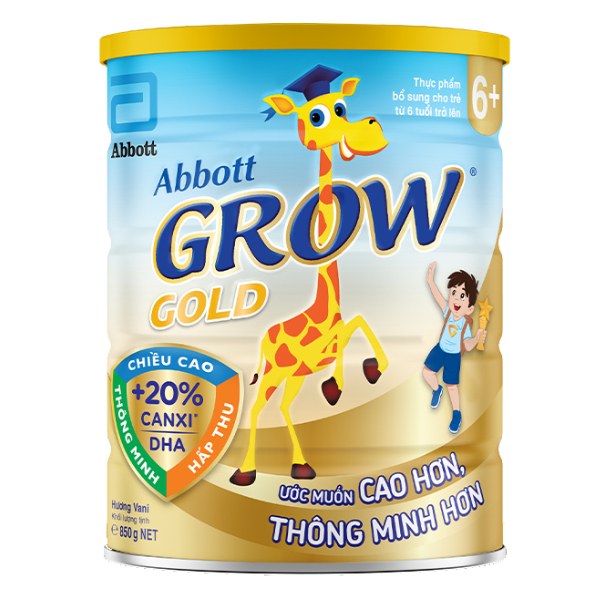 Sữa Bột Grow Gold 6+ Vani Hộp Thiếc 850G