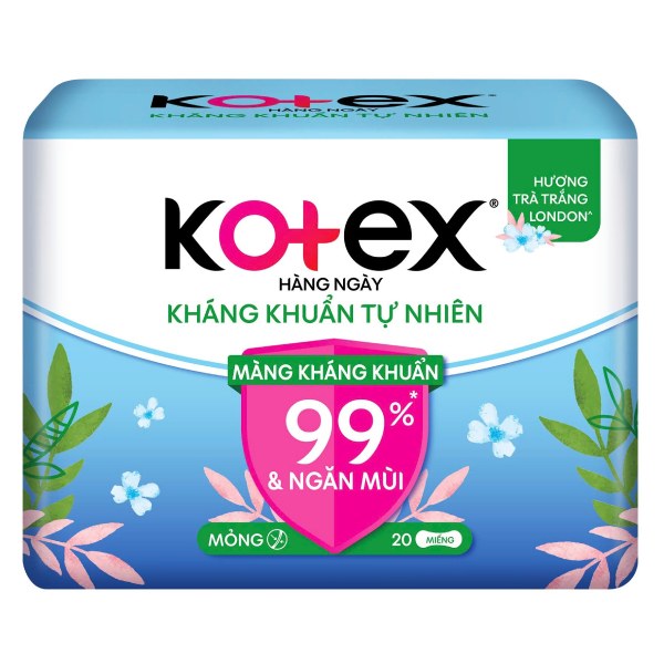Băng Vệ Sinh Kotex Hằng Ngày Kháng Khuẩn 20 Miếng