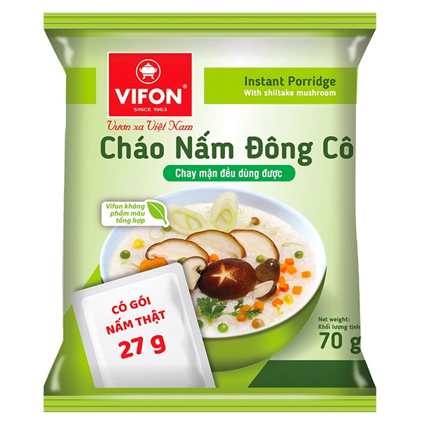 Cháo Vifon Nấm Đông Cô Gói 70G