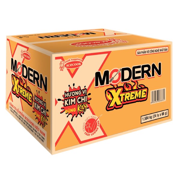 Mì Modern Xtreme Kim Chi Thùng 24 Ly 66G