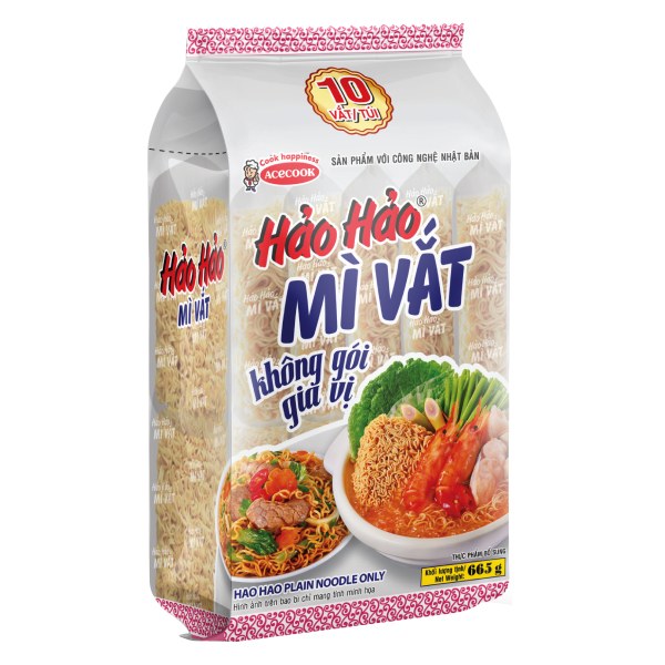 Lốc 10 Mì Vắt Hảo Hảo Không Gia Vị Gói 66G