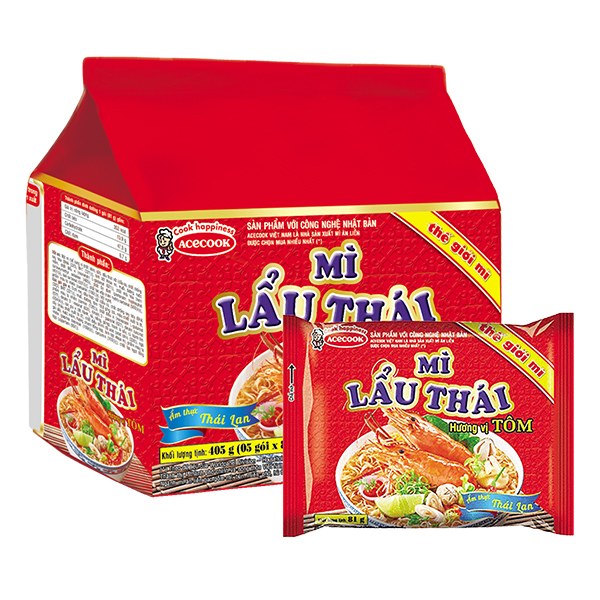 Lô 5 Mì Thế Giới Mì Lẩu Thái Tôm 81G