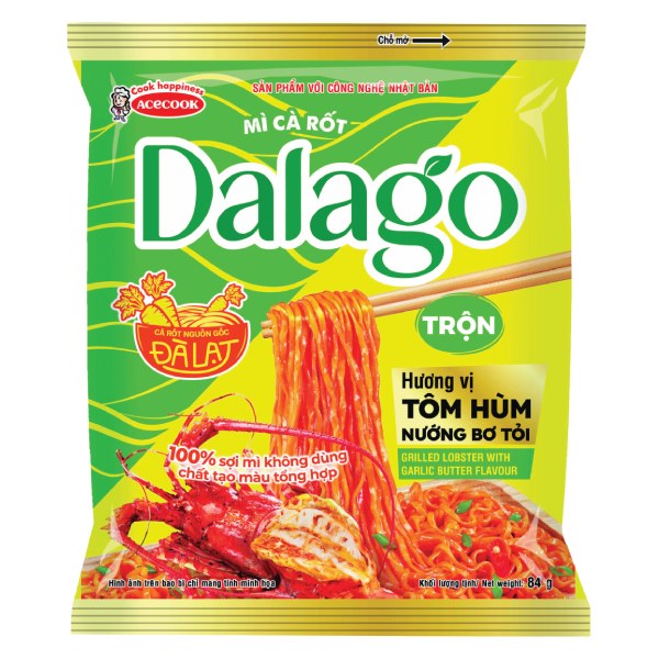 Mì Cà Rốt Dalago Tôm Hùm Nướng Bơ Tỏi Gói 84G