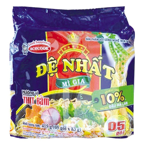 Lốc 5 Mì Đệ Nhất Thịt Bằm Gói 83G