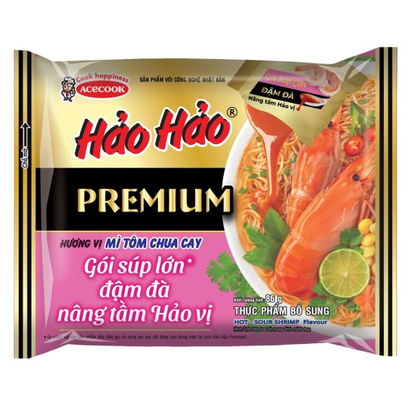 Mì Hảo Hảo Premium Tôm Chua Cay Gói 86G