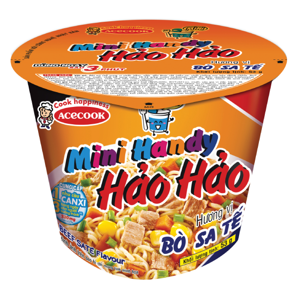 Mì Mini Handy Hảo Hảo Vị Bò Sa Tế Ly 53G