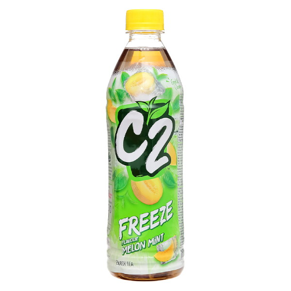 Trà Đen C2 Freeze Dưa Lưới Bạc Hà Chai 455Ml