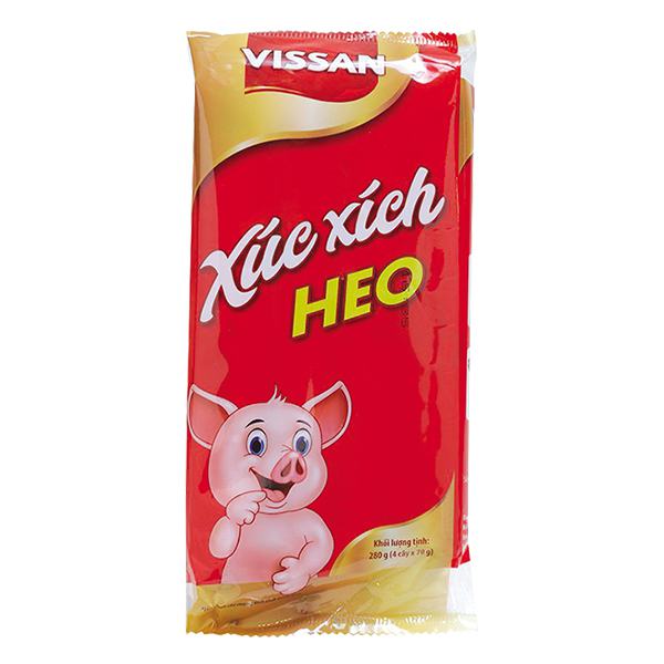 Xúc Xích Tiệt Trùng Vissan Heo Gói 70G*4 Cây