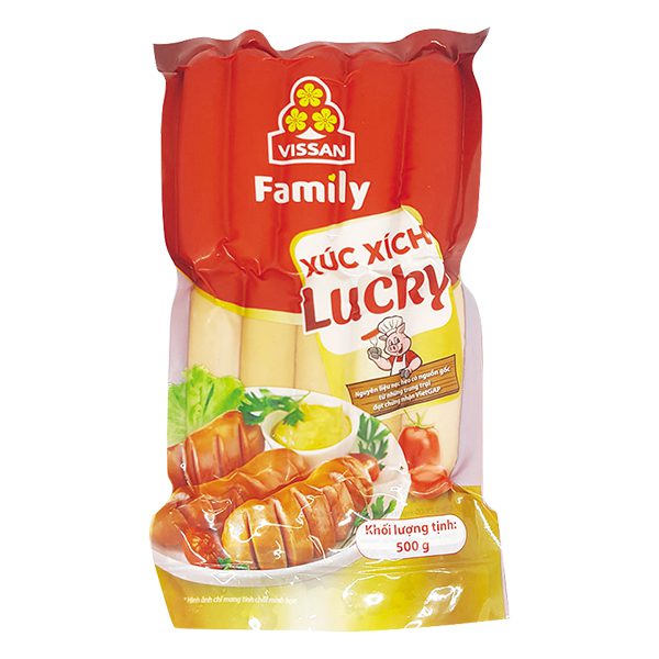 Xúc Xích Lucky  Vissan Family 10 Cây 500G
