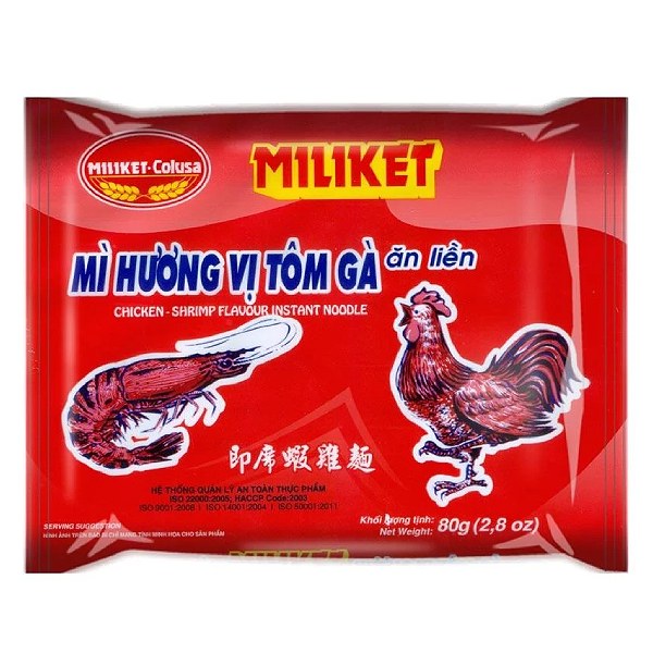 Mì Miliket Tôm Gà Gói 80G