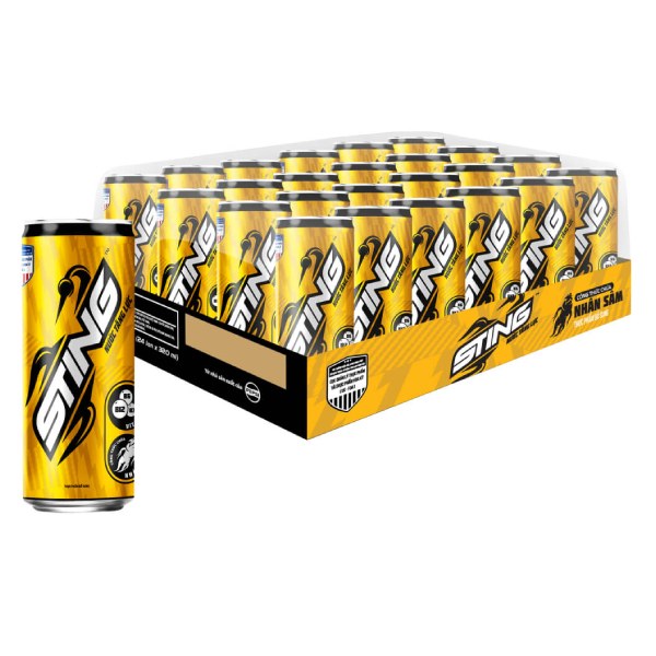 Nước Tăng Lực Sting Vàng Sleek 24 Lon 320Ml