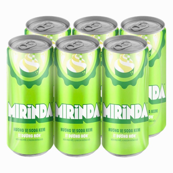 Lốc 6 Nước Ngọt Mirinda Soda Kem Lon 320Ml