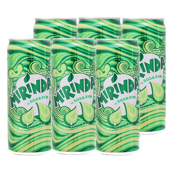 Lốc 6 Nước Ngọt Mirinda Soda Kem Lon 320Ml