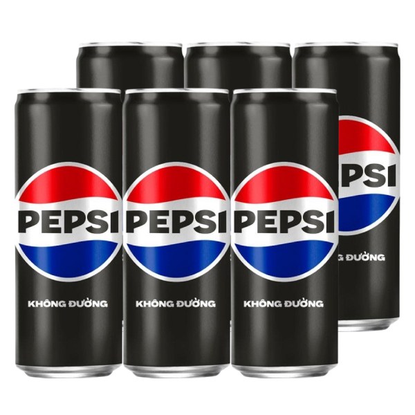 Lốc 6 Nước Ngọt Pepsi Zero Sleek Lon 320Ml