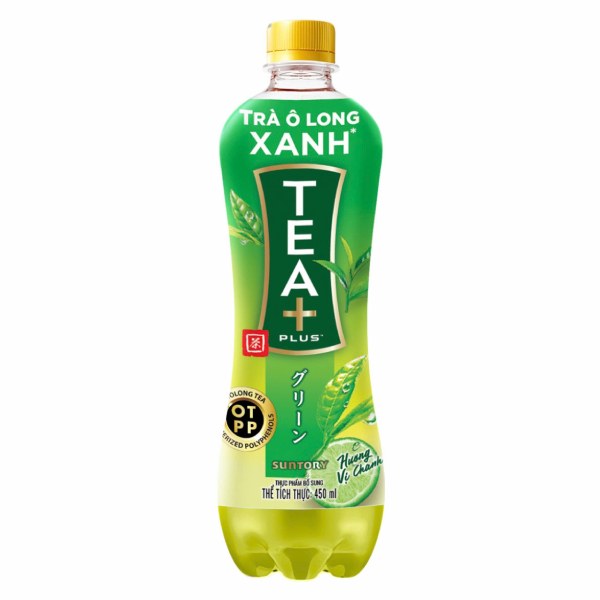 Trà Ô Long Xanh Tea Plus Hương Vị Chanh 450Ml