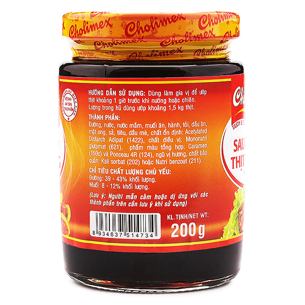 Sốt Ướp Thịt Nướng Hũ Thủy Tinh Cholimex 200G