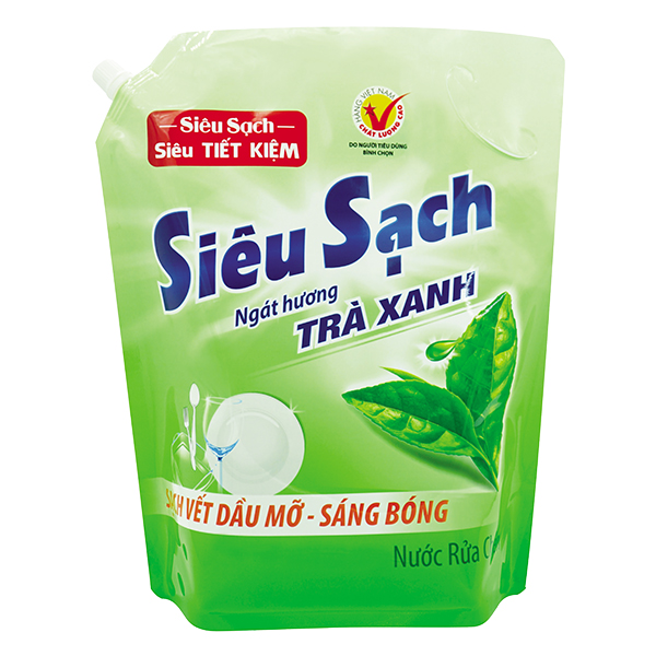 Nước Rửa Chén Siêu Sạch Trà Xanh Túi 3.5Kg