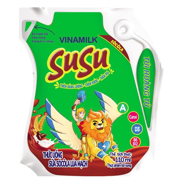 Thức Uống Sữa Sôcôla Lúa Mạch Vinamilk Susu Túi 110Ml