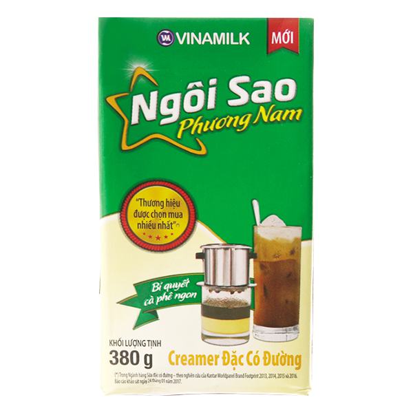 Sữa Đặc Có Đường Ngôi Sao Phương Nam Xanh Lá Hộp Giấy 380G