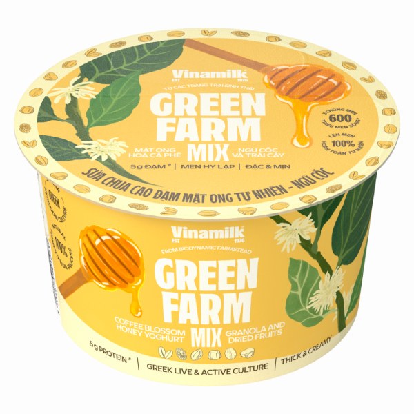 (Only Emartmall) Sữa Chua Ăn Vinamilk Green Farm Cao Đạm Mật Ong Ngũ Cốc 123G