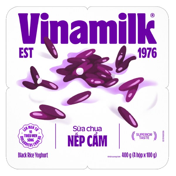 Lốc 4 Sữa Chua Ăn Vinamilk Nếp Cẩm 100G
