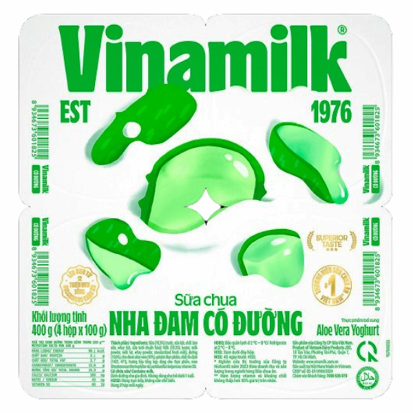 Lốc 4 Sữa Chua Ăn Vinamilk Nha Đam Có Đường 100G